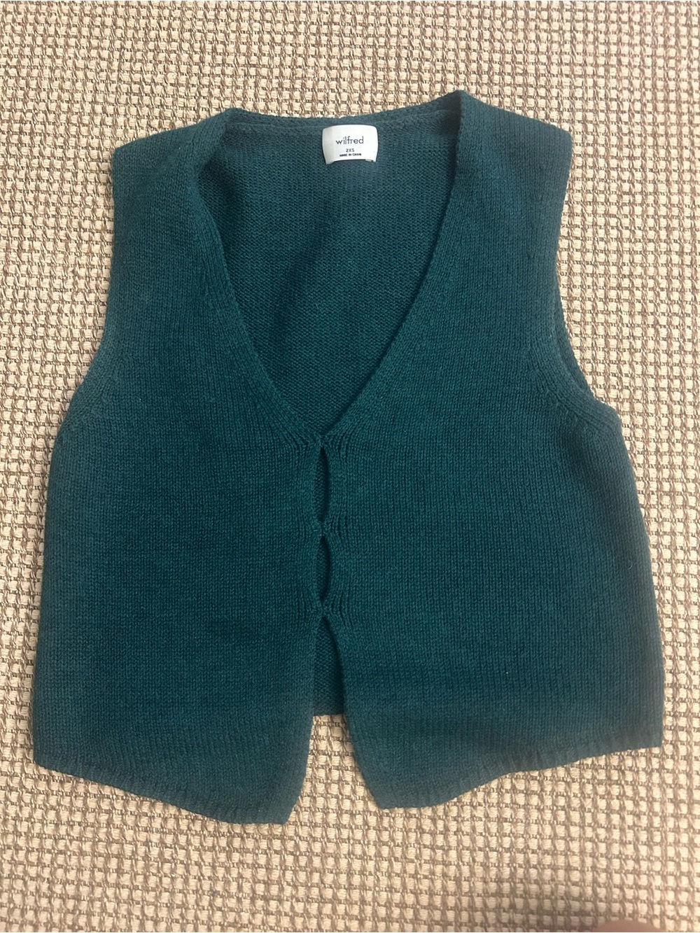 Wilfred by Aritzia Teal V-Neck Knit Vest